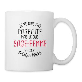 Pas parfaite mais sage-femme - Mug blanc - blanc - Droite