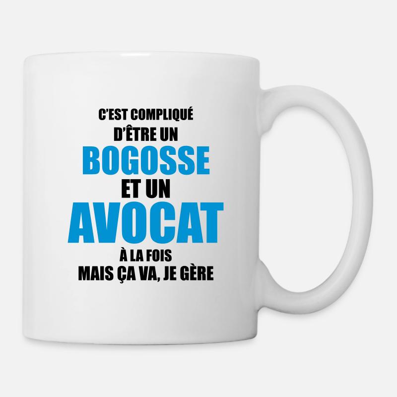 c'est compliqué d'être un bogosse et avocat - Mug blanc - blanc