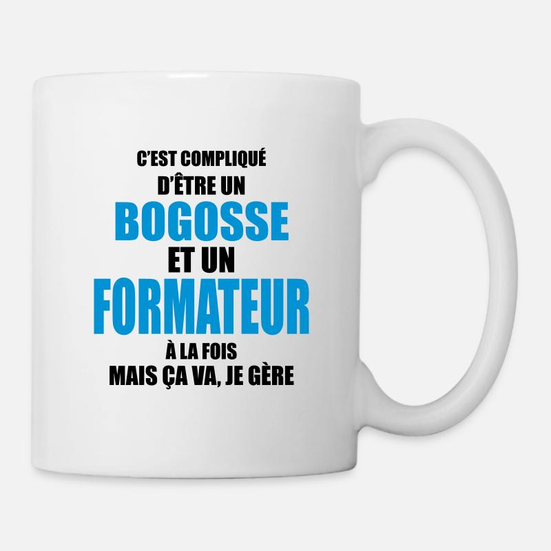 c'est compliqué d'être un bogosse et un formateur - Mug blanc - blanc