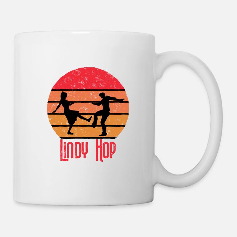 Lindy Hop Sunset Vintage Tanzen Geschenk Swing - Tasse - Weiß