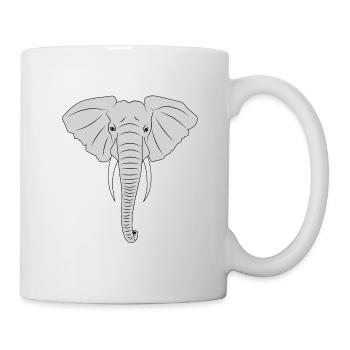 Éléphant - Mug blanc - blanc - Droite