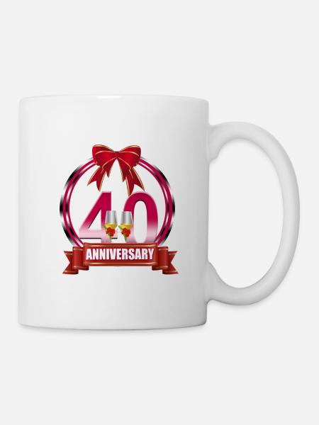 40e anniversaire de mariage Anniversaire de mariage Ruby - Mug blanc - blanc