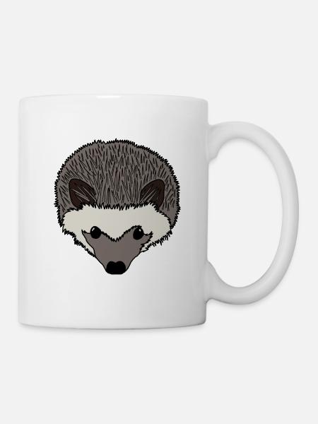 Hedgehog head - Mug - white