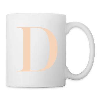 Lettre D Beige - Mug blanc - blanc - Droite
