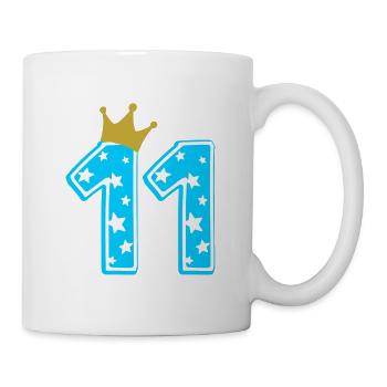 11 Krone 11. Geburtstag 11 Jahre - Tasse - Weiß - Rechts