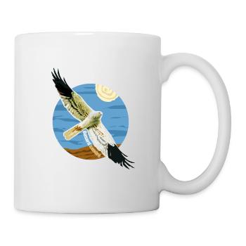 Oiseau Busard cendré Rapace Espèce protégée - Mug blanc - blanc - Droite