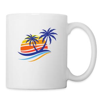 Palme Strand Sonne - Tasse - Weiß - Rechts