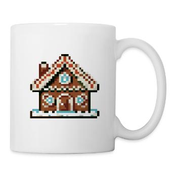 Gingerbread House in Pixel Art - Mug - white - Right