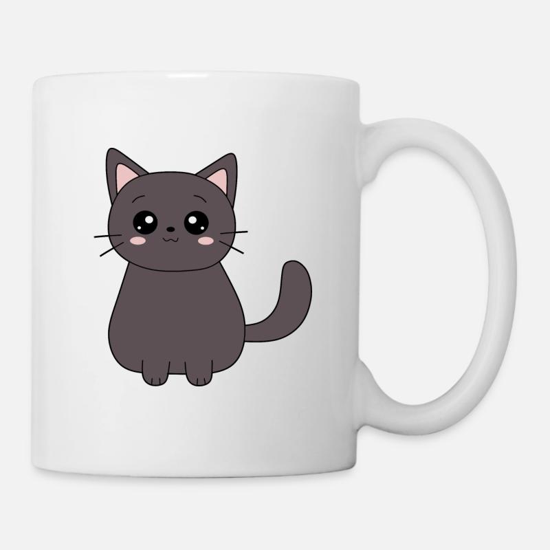 Schwarze Katze Katze Süßes Kätzchen Weihnachtsgeschenk - Tasse - Weiß