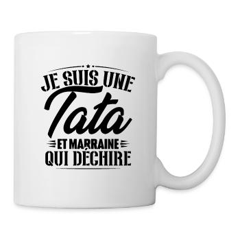 Je suis une tata et marraine qui déchire - Mug blanc - blanc - Droite