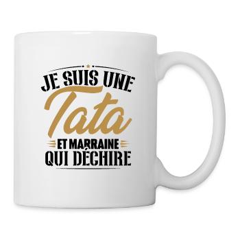 Je suis une tata et marraine qui déchire - Mug blanc - blanc - Droite