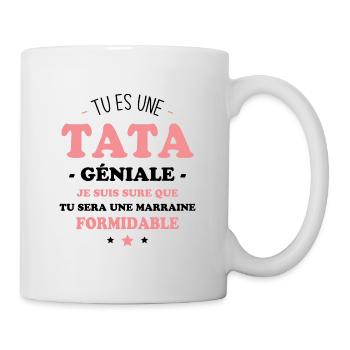 Une tata géniale et une marraine formidable - Mug blanc - blanc - Droite