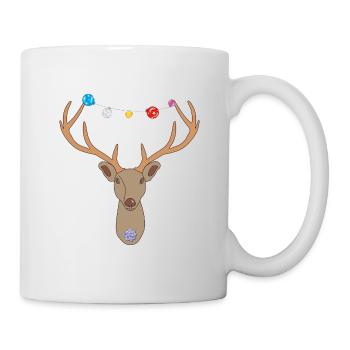 Hirsch Weihnachten, Weihnachtshirsch - Tasse - Weiß - Rechts