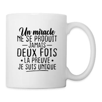 Un miracle ne se produit jamais deux fois - Mug blanc - blanc - Droite