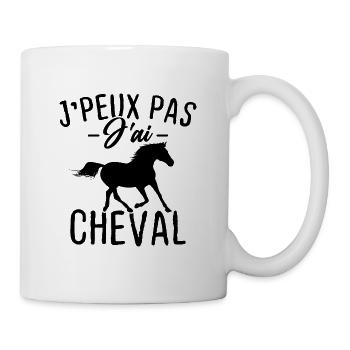 J'eux pas j'ai cheval - Mug blanc - blanc - Droite