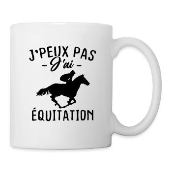 Je Peux Pas J'ai Équitation - Mug blanc - blanc - Droite