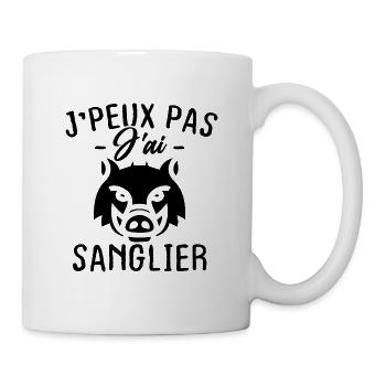 J'peux pas j'ai sanglier Humour chasse - Mug blanc - blanc - Droite