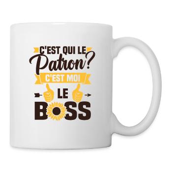 C'est qui le patron c'est moi le boss - Mug blanc - blanc - Droite