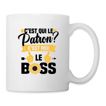 C'est qui le patron c'est moi le boss - Mug blanc - blanc - Droite