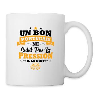 Homme Portugais boit la pression bière apéro - Mug blanc - blanc - Droite