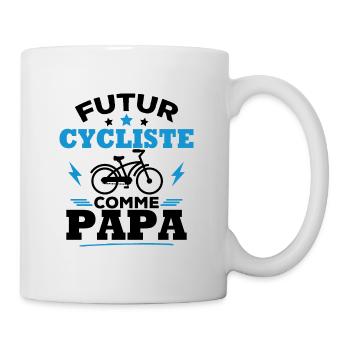 Futur cycliste comme papa - Mug blanc - blanc - Droite