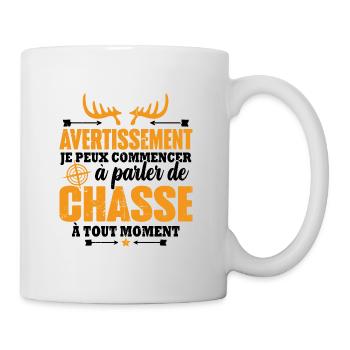 Parler de chasse à tout moment Humour chasseur - Mug blanc - blanc - Droite