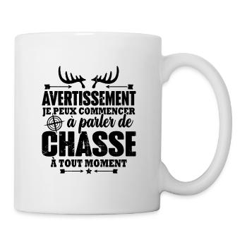 Parler de chasse à tout moment Humour chasseur - Mug blanc - blanc - Droite