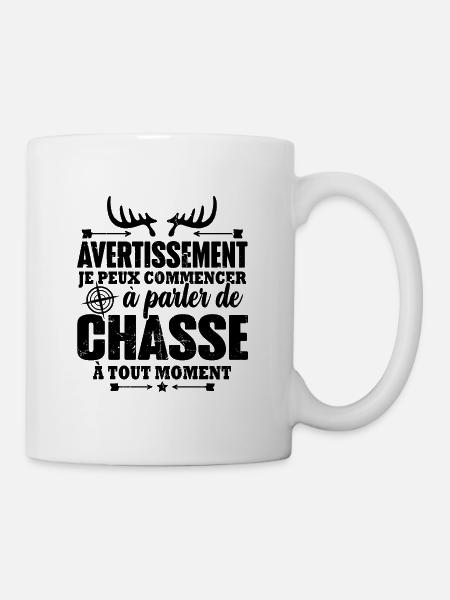 Parler de chasse à tout moment Humour chasseur - Mug blanc - blanc