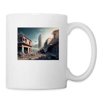 Erdbeben-Überlebende im Weltraum - Futuristisches - Tasse - Weiß - Rechts