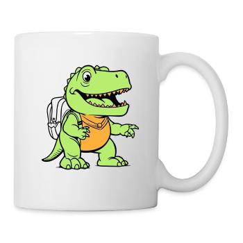 Trex mit Rucksack - Tasse - Weiß - Rechts
