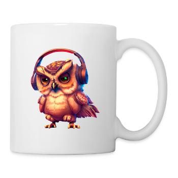 Owl with headphones - Mug - white - Right