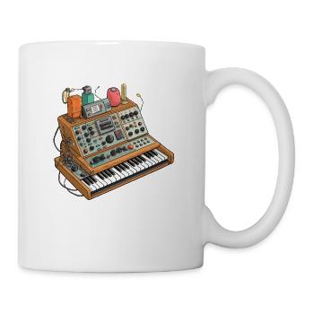 Vintage Synthesizer T-Shirt Nr. 01 - Tasse - Weiß - Rechts