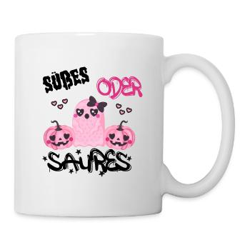süßes oder saures Halloween Design - süßer Geist - Tasse - Weiß - Rechts