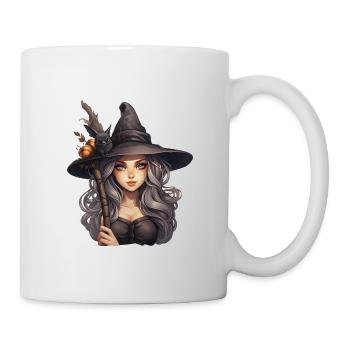 Halloween Hexe - Tasse - Weiß - Rechts