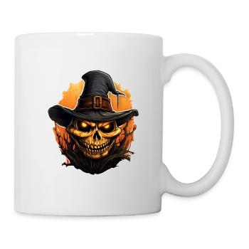 Halloween-Totenkopf-Hexer - Tasse - Weiß - Rechts