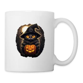 Schwarzer Kater - Tasse - Weiß - Rechts