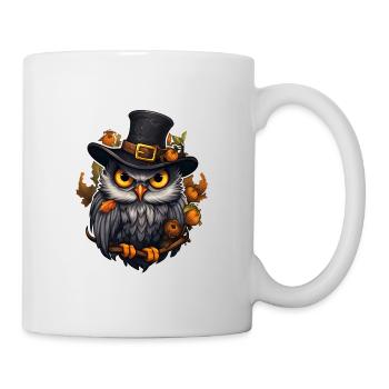 Halloween Eule - Tasse - Weiß - Rechts