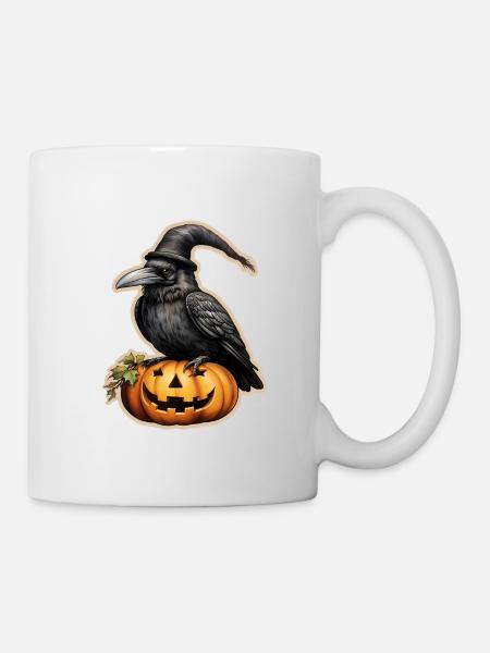 Halloween Rabe 3 - Tasse - Weiß