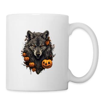 Halloween Wolf with Pumpkin - Mug - white - Right
