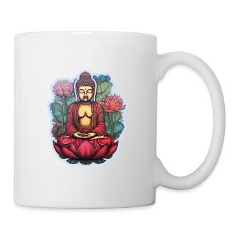 Buddha Zen Lotusblüte Meditation - Tasse - Weiß - Rechts