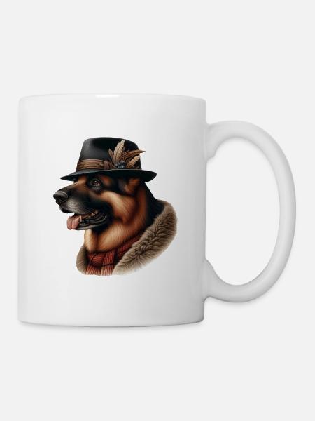 German Shepherd Art - Mug - white