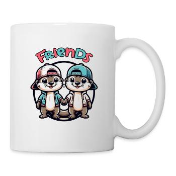 Two Cute Otter Buddies Buddies Forever - Mug - white - Right