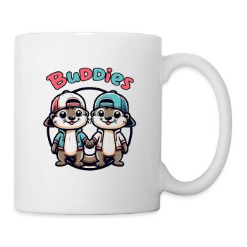 Two Cute Otter Buddies Buddies Forever - Mug - white - Right