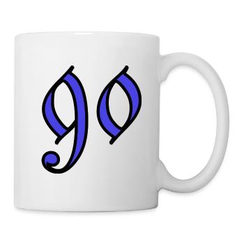 90. 90 JAHRE. 90. JAHRESTAG. 90-JÄHRIGES JUBILÄUM. - Tasse - Weiß - Rechts