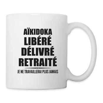 Aïkidoka célèbre sa retraite avec humour cadeau - Mug blanc - blanc - Droite