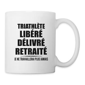 Triathlète célèbre sa retraite avec humour cadeau - Mug blanc - blanc - Droite