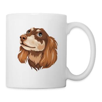 Träumender Dackel - Tasse - Weiß - Rechts