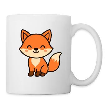 Motif de dessin animé de renard mignon - Mug blanc - blanc - Droite
