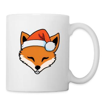 Fuchs mit Santa Hut Grafik - Tasse - Weiß - Rechts