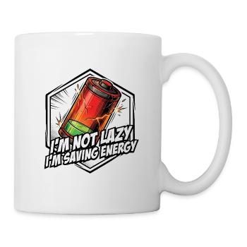 I save energy – comic saying - Mug - white - Right